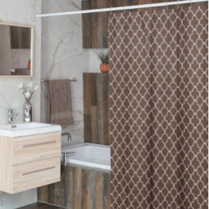 Dark Brown Quatrefoil Shower Curtain