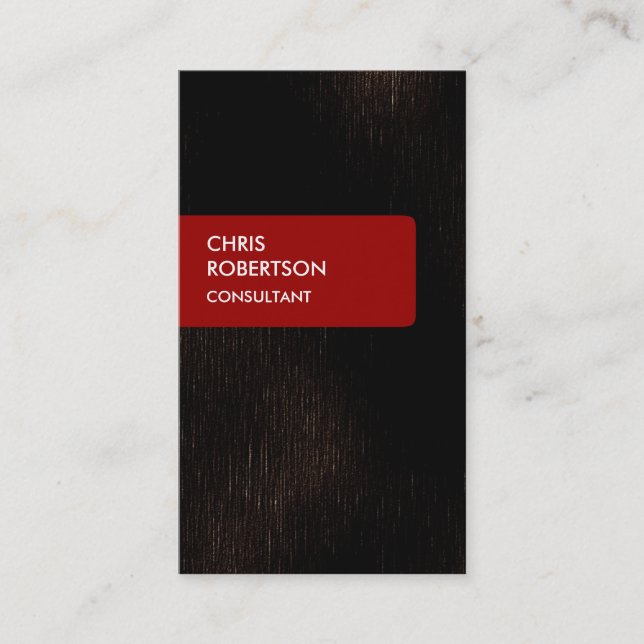 Dark Brown Red Attractive Charming Business Card (Front)