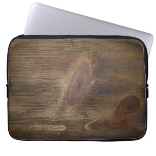 Dark Brown Rustic Wood Look Background - 13" ONLY Laptop Sleeve