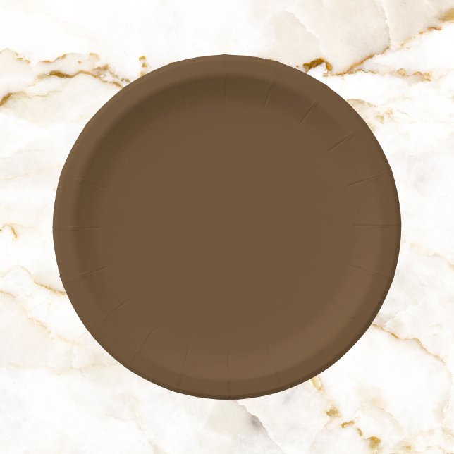 Dark Brown Solid Colour Paper Plate (Creator Uploaded)