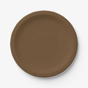 Dark Brown Solid Colour Paper Plate