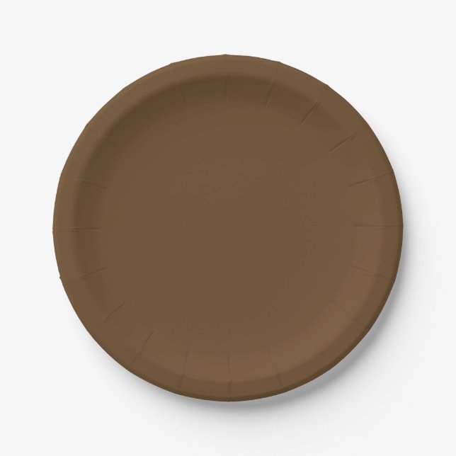 Dark Brown Solid Colour Paper Plate (Front)