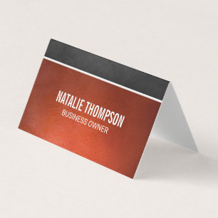 Dark Brown Texture Orange Leather Background Business Card
