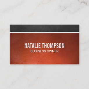 Dark Brown Texture Orange Leather Background Business Card