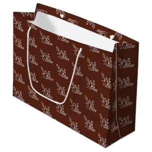 Dark Brown White Logo Promotional Christmas Gift Large Gift Bag
