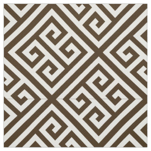 Dark Brown, White Med Greek Key Diag T Pattern #1 Fabric