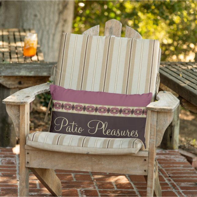 Dark Brown With Burgundy Lumbar Cushion (Chair)