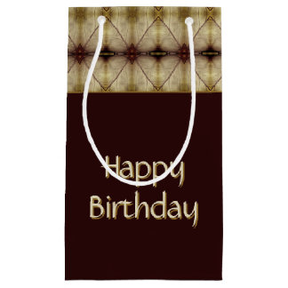 Dark Brown With Pattern Small Gift Bag