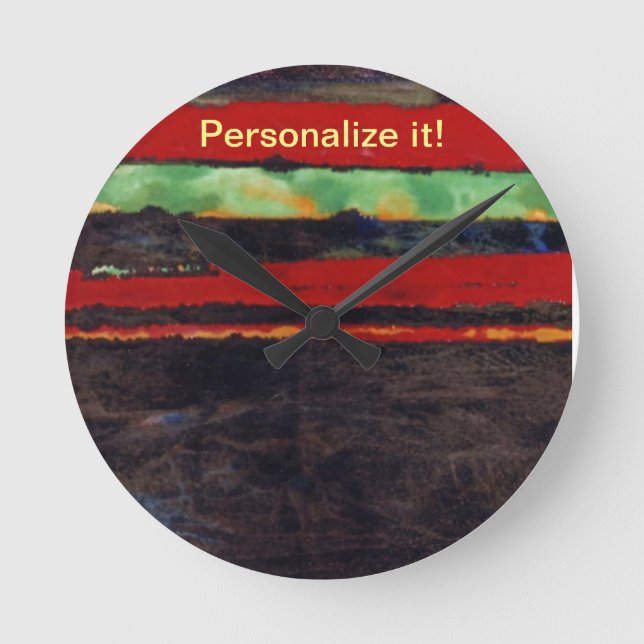 Dark brown with red, green, yellow tracers round clock (Front)
