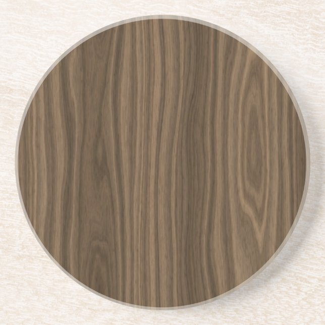 Dark Brown Wood Grain Coaster (Front)