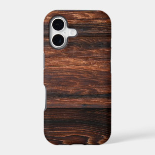 Dark Brown Wood Panels Printed