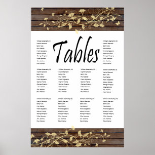 Dark Brown Wood Seating Chart