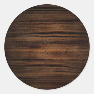 Dark Brown Wood Texture Pattern Classic Round Sticker