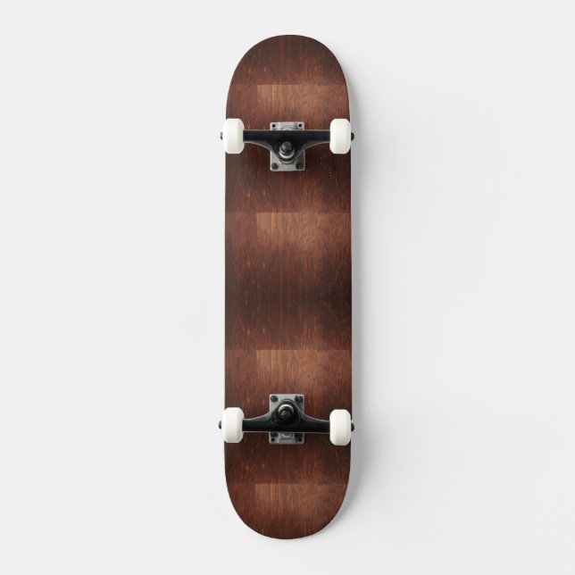 Dark Brown Wood Texture Skateboard (Front)