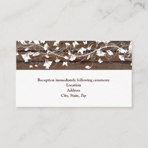 Dark Brown Wood White Reception Enclosure Card