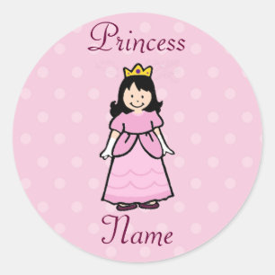Dark Brunette Princess Stickers