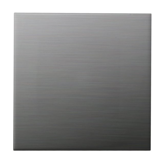 Dark Brushed Silver Metallic Ceramic Tile (Front)