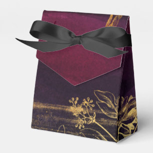Dark Burgundy and Gold Favour Box