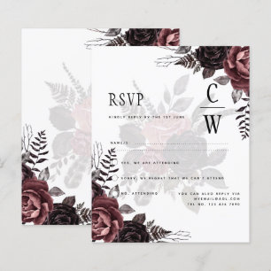 Dark Burgundy Black Roses Wedding Fall Winter