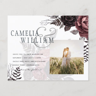 Dark Burgundy Black Roses Wedding Fall Winter Flyer