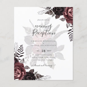 Dark Burgundy Black Roses Wedding Fall Winter Flyer