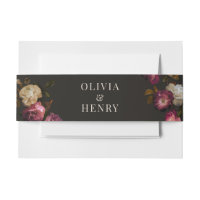 Dark Burgundy Floral Moody Black Elegant Romantic