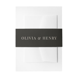 Dark Burgundy Floral Moody Black Elegant Romantic Invitation Belly Band
