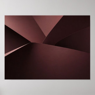 Dark Burgundy Flowing Curves Minimalist Abstract P Poster