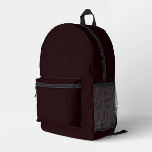 Dark Burgundy Plain Burgundy Printed Backpack