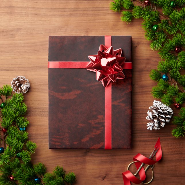 Dark Burgundy Red Marble Texture Wrapping Paper (Holiday Gift)