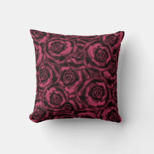 Dark Burgundy roses . Cushion