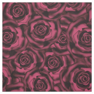 Dark Burgundy roses . Fabric