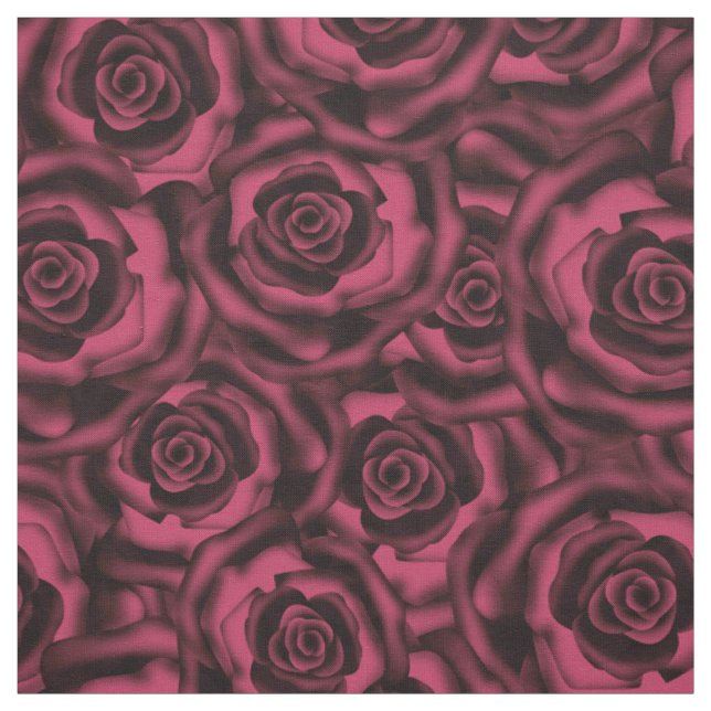 Dark Burgundy roses . Fabric (Swatch)