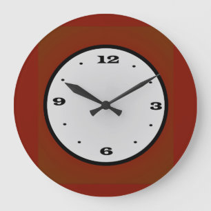  Dark Burnt Orange with White Centre Large Clock