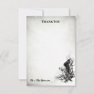 Dark Calla Lily Thorn Wedding Thank You Card
