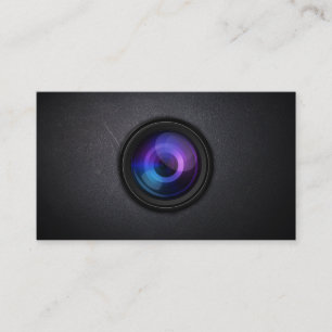 Dark Camera Lens Photographer Business Card