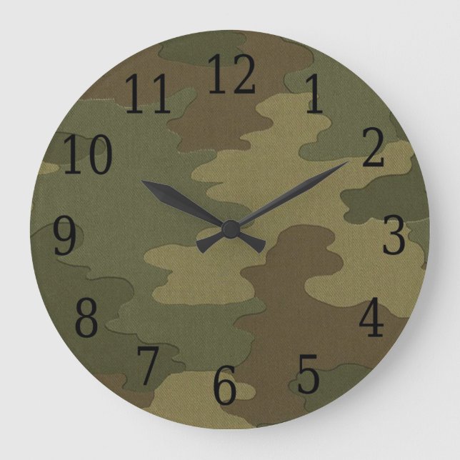 Dark Camouflage Round Clock (Front)