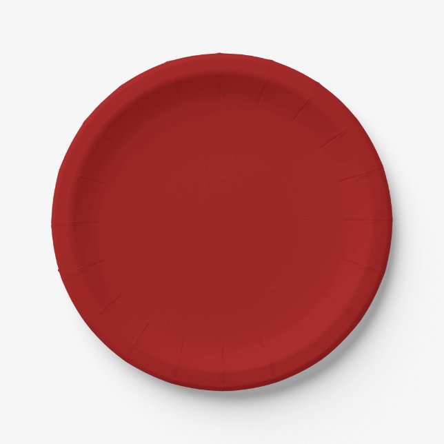 Dark Candy Apple Red Paper Plate (Front)