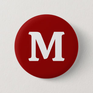 Dark Candy Apple Red Solid Colour  6 Cm Round Badge