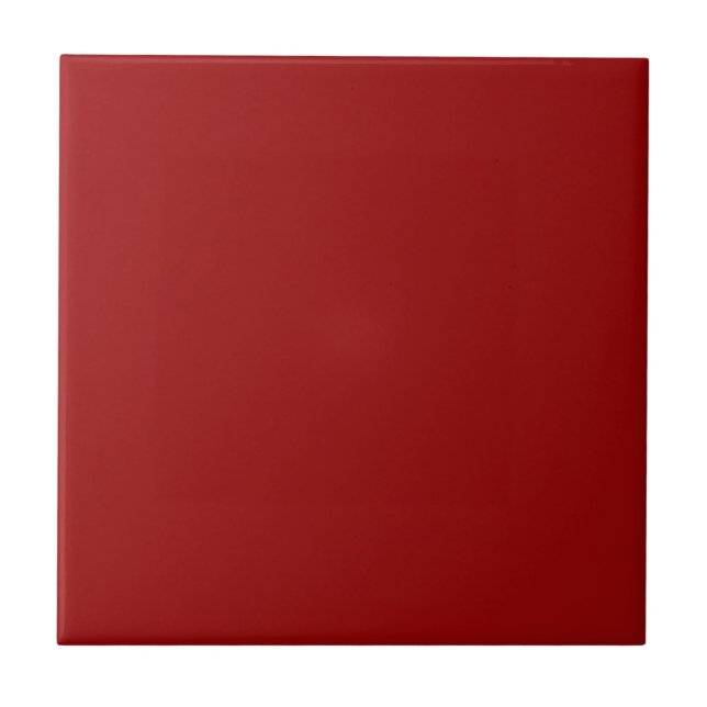 Dark Candy Apple Red Solid Colour  Ceramic Tile (Front)