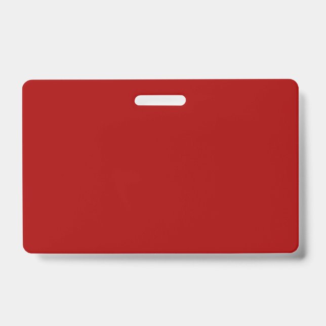 Dark Candy Apple Red Solid Colour ID Badge (Front)