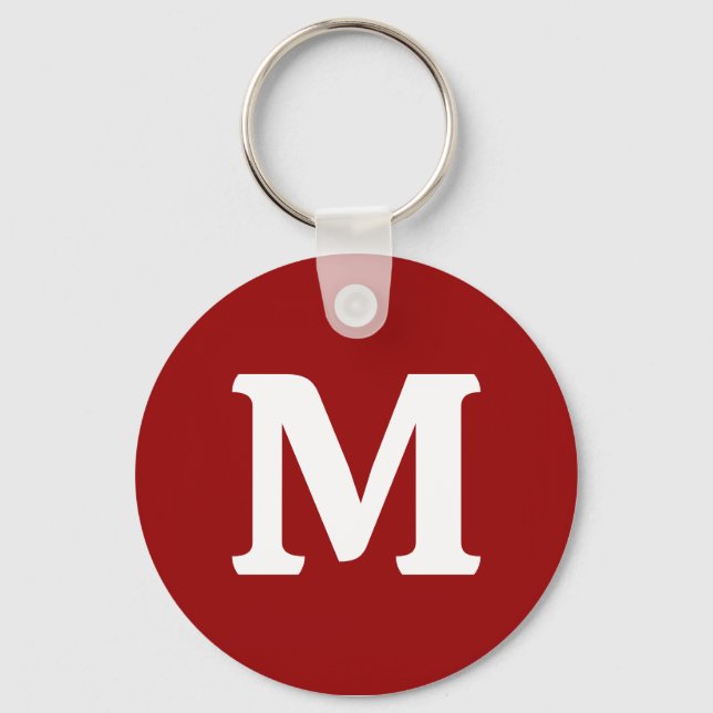 Dark Candy Apple Red Solid Colour  Key Ring (Front)