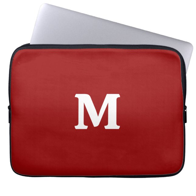 Dark Candy Apple Red Solid Colour  Laptop Sleeve (Front)