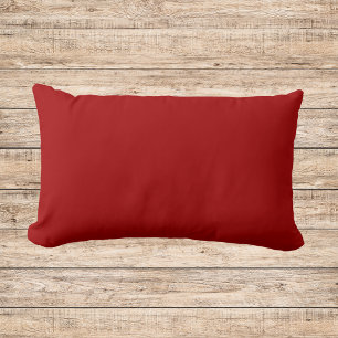 Dark Candy Apple Red Solid Colour Lumbar Cushion
