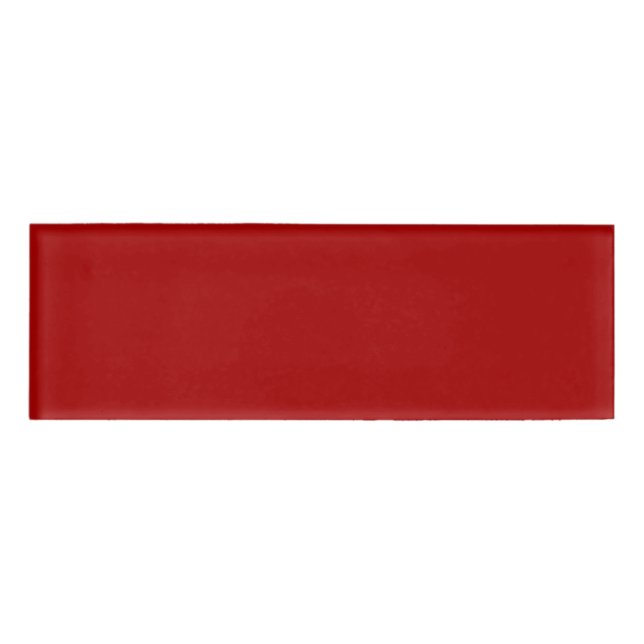 Dark Candy Apple Red Solid Colour Name Tag (Front)