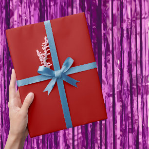 Dark Candy Apple Red Solid Colour Wrapping Paper