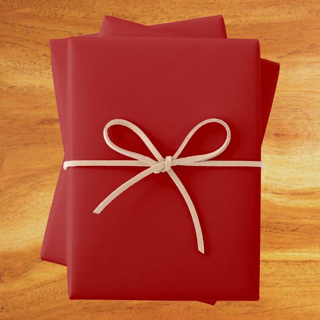 Dark Candy Apple Red Solid Colour Wrapping Paper Sheet (Creator Uploaded)