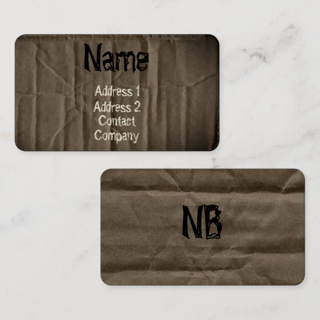 Dark Cardboard Business Card (Front/Back)