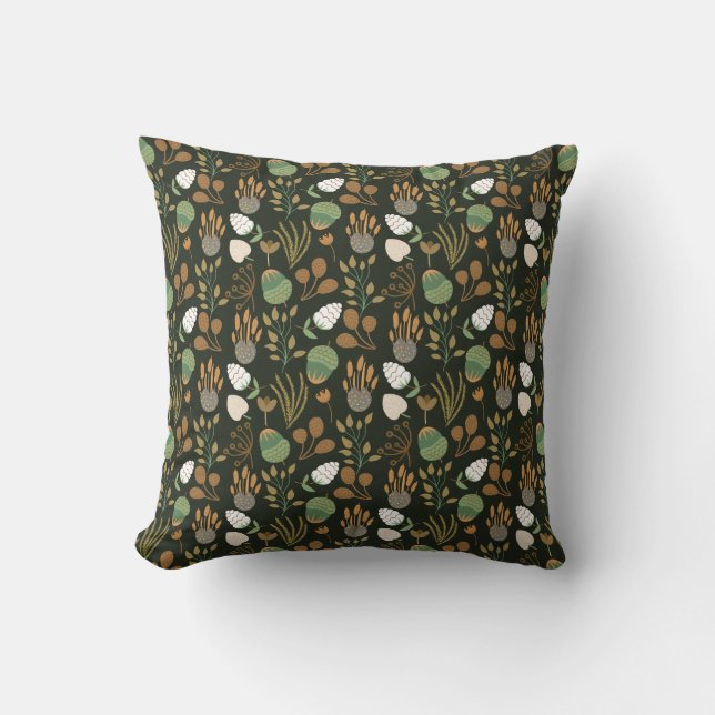 Dark Carrots And Nuts Pattern Cushion (Front)