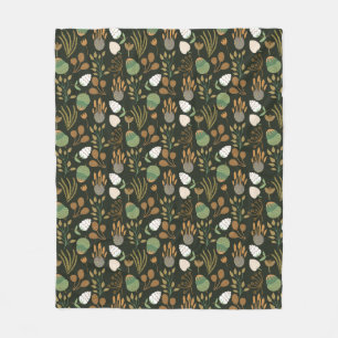 Dark Carrots And Nuts Pattern Fleece Blanket